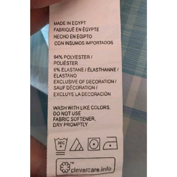 IZOD Big & Tall Short Sleeve Button Down Plaid Shirt Size 5XLT - Picture 6 of 6